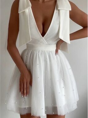 beige dress mini Beige Pour Over Mini Dress